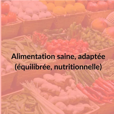 Alimentation saine, adaptée (équilibrée, nutritionnelle)